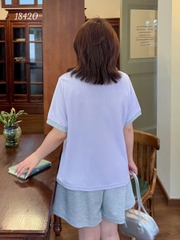 NEW.10- 18420 - Ss. Polo cổ V--00496- Tím