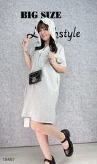 S-0020-18487--Đầm Nón Ren 00400- XÁM