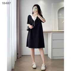 S-0020-18487--Đầm Nón Ren 00400- ĐEN