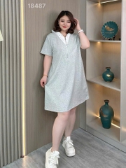 S-0020-18487--Đầm Nón Ren 00400- XÁM