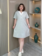 S-0020-18487--Đầm Nón Ren 00400- XÁM