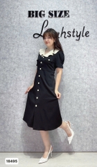 S-0020- 18495-- Đầm cổ bèo 00360 - ĐEN