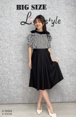 Váy công sở BIG SIZE dáng dài D1065- 2 Túi - 03126