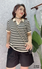S-0030--18756 A.Polo sọc 00252 - ĐEN