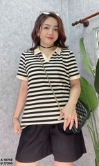 S-0030--18756 A.Polo sọc 00252 - ĐEN
