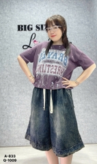 Áo  CROP chữ Ling  lửng BIGSIZE QCCC chất đẹp - 833