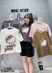 S-0030--Áo CROP Hello Kity  lửng BIGSIZE QCCC chất đẹp - 836