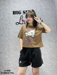 S-0030--Áo CROP Hello Kity  lửng BIGSIZE QCCC chất đẹp - 836