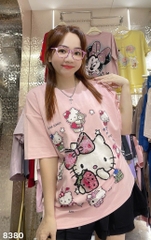Áo thun cổ tròn 00256 Kity Dâu- 8380