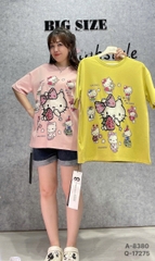 Áo thun cổ tròn 00256 Kity Dâu- 8380