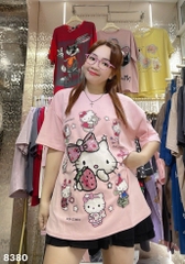 Áo thun cổ tròn 00256 Kity Dâu- 8380
