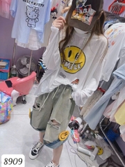 8909 - Q.Jean lửng LT rách cười-  000384