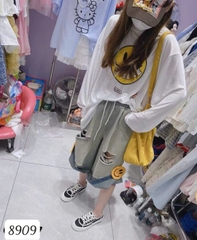 8909 - Q.Jean lửng LT rách cười-  000384