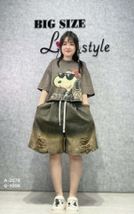 Quần sọt Jean BIG SIZE LT 00315 ngố rách có 2 túi- 1006