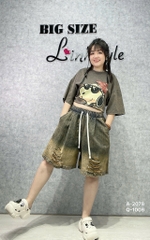 Quần sọt Jean BIG SIZE LT 00315 ngố rách có 2 túi- 1006