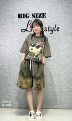 Quần sọt Jean BIG SIZE LT 00315 ngố rách có 2 túi- 1006