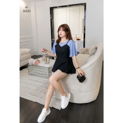 Áo kiểu BIGSIZE babydoll che bụng Tay Xanh - 16835