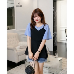 Áo kiểu BIGSIZE babydoll che bụng Tay Xanh - 16835