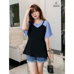 Áo kiểu BIGSIZE babydoll che bụng Tay Xanh - 16835