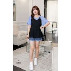 Áo kiểu BIGSIZE babydoll che bụng Tay Xanh - 16835