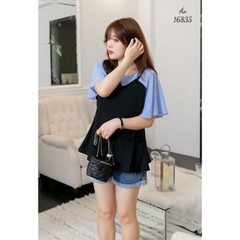 Áo kiểu BIGSIZE babydoll che bụng Tay Xanh - 16835