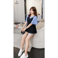 Áo kiểu BIGSIZE babydoll che bụng Tay Xanh - 16835