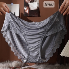 Quần lót BIGSIZE Quảng Châu thun lạnh dệt lưới, ren 2 bên - 17760 XÁM