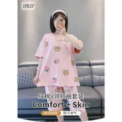 17827 SL.DAIxin cổ V G- dâu - HỒNG