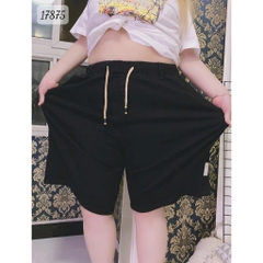 Quần jean short đùi BIG SIZE QC sọt lưng thun chất co giãn mặc ngang gối - 17875 - #3177 - ĐEN