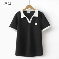 Áo Polo BIGSIZE Quảng Châu logo chữ A chất đẹp - ĐEN