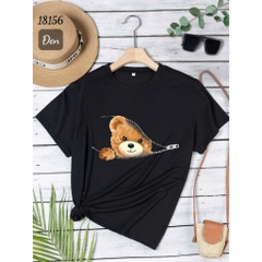 SALE-- Áo thun BIGSIZE Quảng Châu size LỚN size ĐẠI hình G- k.éo lạ mắt - 18156 - Đen