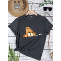 Áo thun BIGSIZE Quảng Châu size LỚN size ĐẠI hình G- k.éo lạ mắt - 18156 - XÁM