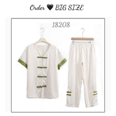 Bộ dài BIGSIZE QCCC SD.Trung Hoa cổ Tim trẻ trung, sang trọng - 18208- KEM