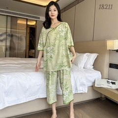 Bộ lửng BIGSIZE QCCC SL.Trung Hoa Lá trẻ trung, sang trọng - 18211 - XANH