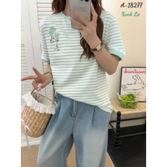 Áo thun BIGSIZE kẻ sọc logo G- thun cotton chất đẹp- 00261 - 18277