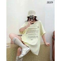 Áo thun BIGSIZE QCCC OVS OverSize chất đẹp chữ nhỏ ly cf - 18319