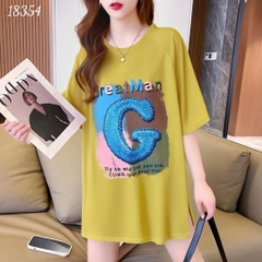 Áo thun BIGSIZE QC OVS OverSize chữ G chất co giãn mặc mát - 18354