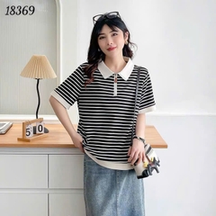 S-0020--18369 A.Polo sọc- 00288 - ĐEN