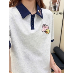 Áo thun polo BIGSIZE QC sọc LBB - 18389