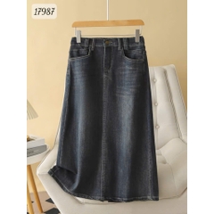 Váy dài Jean BIGSIZE Quảng Châu 2 túi, xẻ sau chất đẹp 00351 - 17987