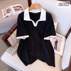 Áo Polo BIGSIZE Quảng Châu trơn size ĐẠI 100kg 110kg vừa - 18032 ĐEN