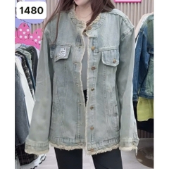 S-0030- 1480 Khoác Jean ko cổ tua 00280