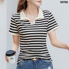 S-0030--18756 A.Polo sọc 00252 - ĐEN