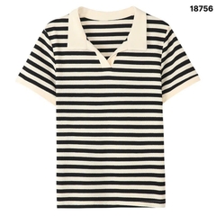 S-0030--18756 A.Polo sọc 00252 - ĐEN