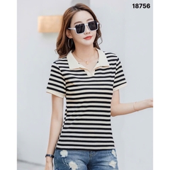 S-0030--18756 A.Polo sọc 00252 - ĐEN