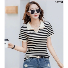 S-0030--18756 A.Polo sọc 00252 - ĐEN