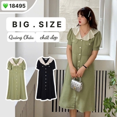 S-0020- 18495-- Đầm cổ bèo 00360 - ĐEN