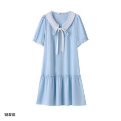 S-0020--18515- Đầm Nơ xanh- 00400