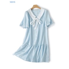 S-0020--18515- Đầm Nơ xanh- 00400