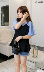 Áo kiểu BIGSIZE babydoll che bụng Tay Xanh - 16835